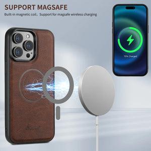 Leather Magnetic Pocket Cover For iPhone