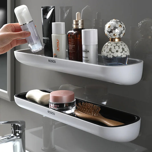 🚿EasyMount Bathroom Storage Shelf - No Drilling Required