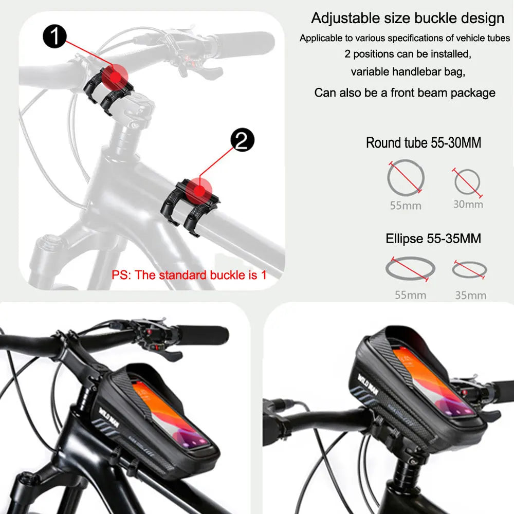 Tube Cycling Bag Bicycle Waterproof Phone Case Holder