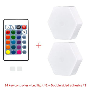 RGB LED Quantum Hexagon Light Touch Sensor Wall Lamp DC 5V Honeycomb Colorful Modular Control Night for Bedroom Decoration