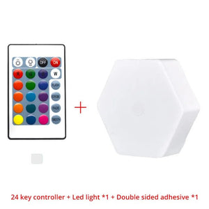 RGB LED Quantum Hexagon Light Touch Sensor Wall Lamp DC 5V Honeycomb Colorful Modular Control Night for Bedroom Decoration