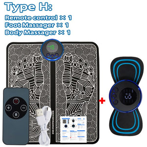 Electric EMS Foot Massager Pad Relief Pain Relax Feet Acupoints Massage Mat Shock Muscle Stimulation Improve Blood Circulation